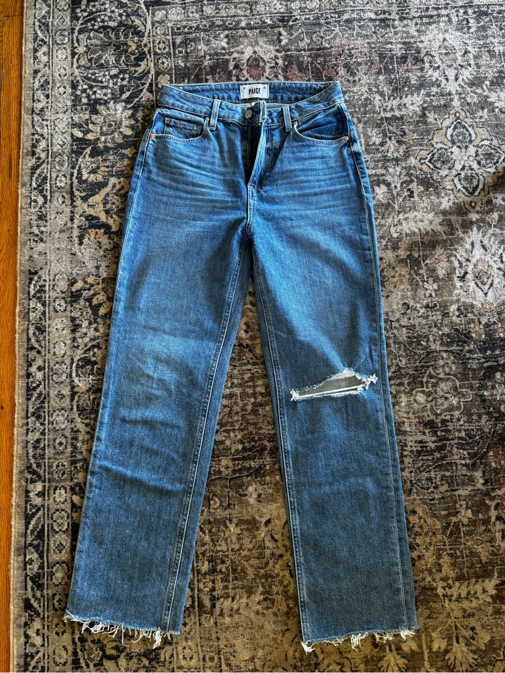 PAIGE Sarah Straight Ankle Jeans Medium Wash